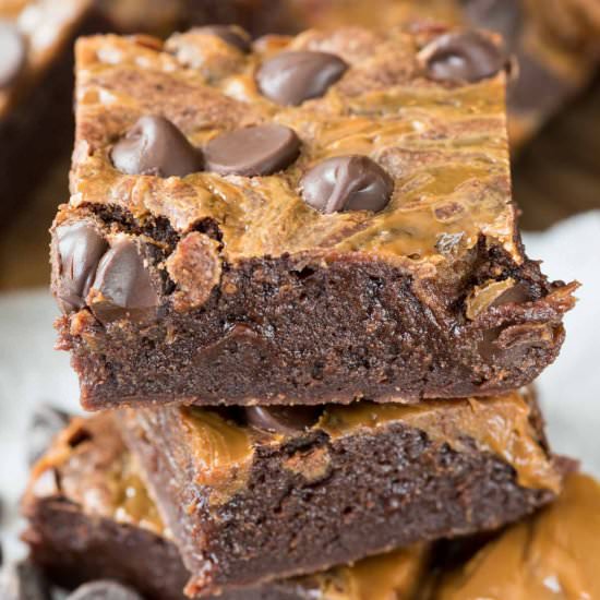 Fudgy Caramel Brownies