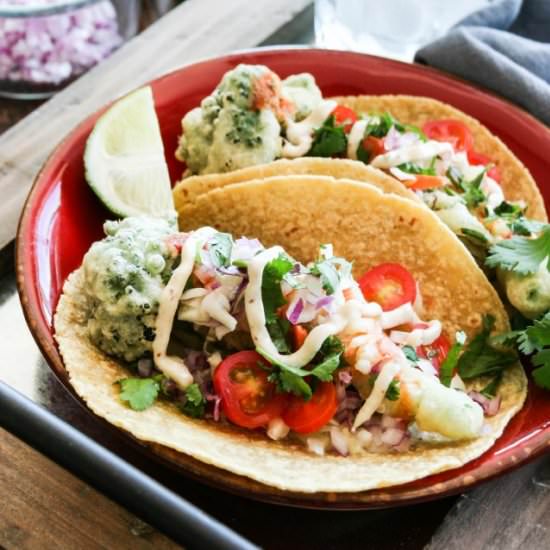 Broccolini Tempura Tacos