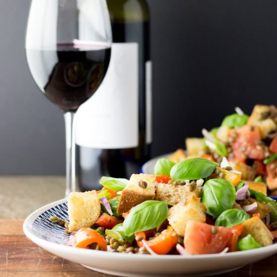 Red Pepper and Lentil Panzanella