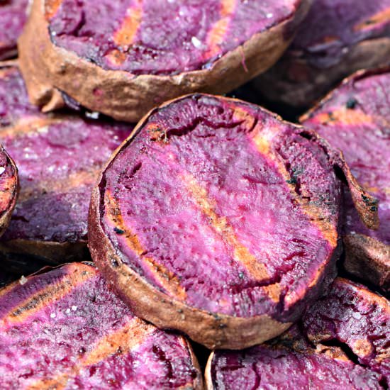 Grilled Purple Sweet Potatoes