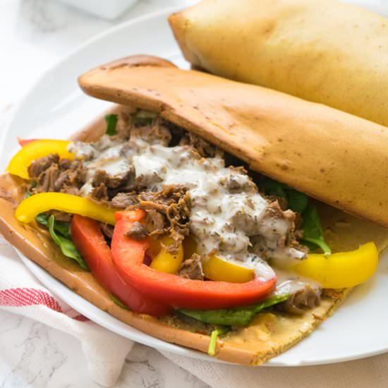 Paleo Slow Cooked Pulled Lamb Wraps