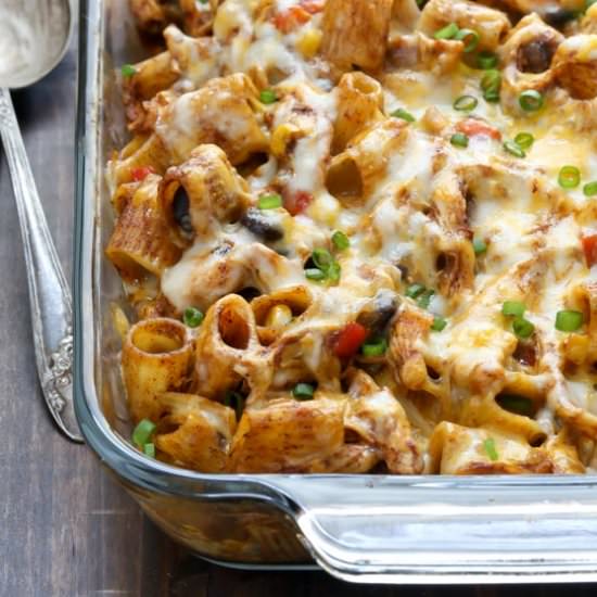 chicken enchilada pasta bake