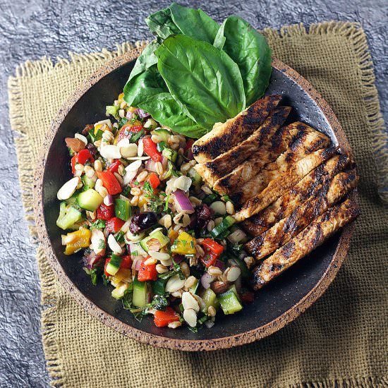 herb, farro & citrus salad