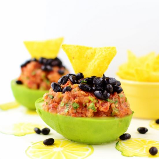 Avocado with Salsa and Black Beans