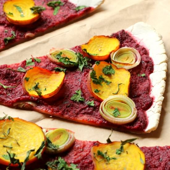 Beet & Leek Cassava Crust Pizza
