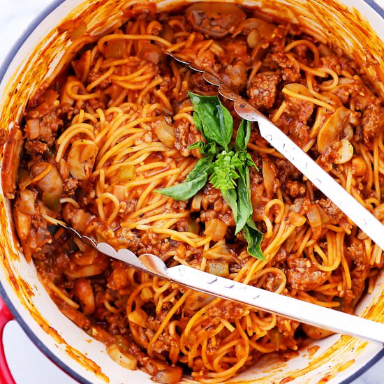 One Pot Spaghetti with Sausage