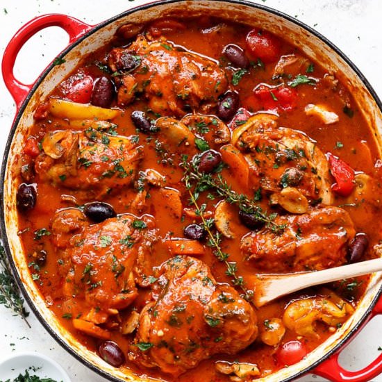 Slow Cooked Chicken Cacciatore