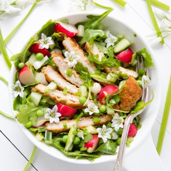 Pork Schnitzel and Wild Garlic Salad