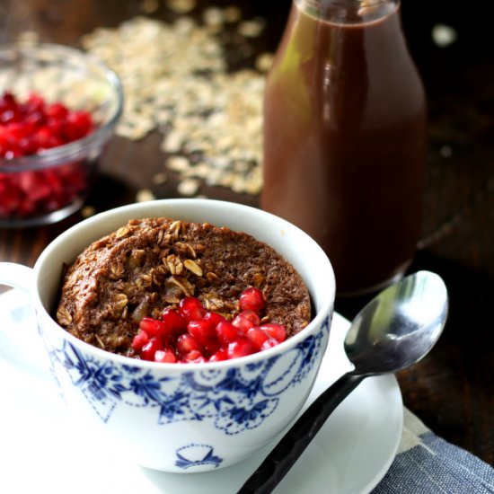 Chocolate Baked Oatmeal in a Mug