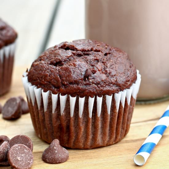 Double Chocolate Banana Muffins