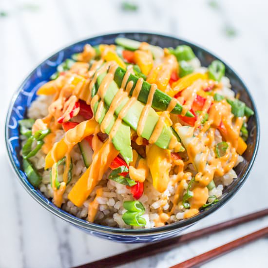 Mango Veggie Sushi Bowls