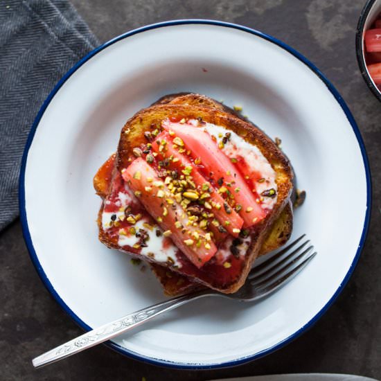 French Toast with Rhubarb