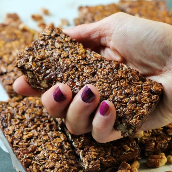 Chocolate Pecan Granola Bars
