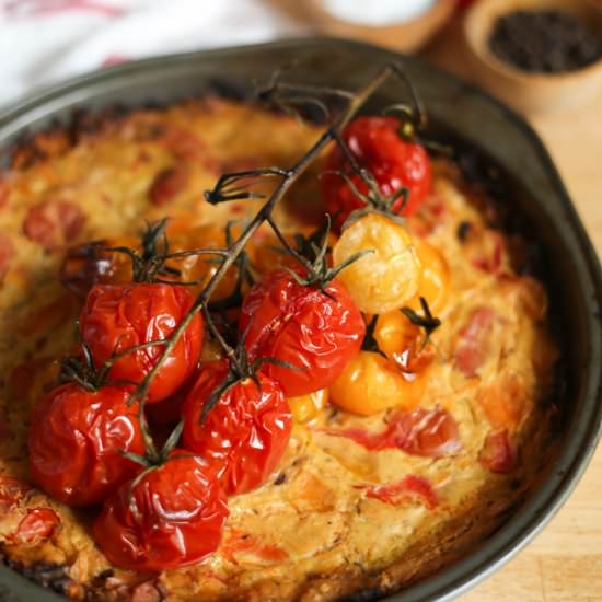 Roasted tomato vegan quiche