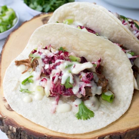 Beer Beef Tacos with Slaw