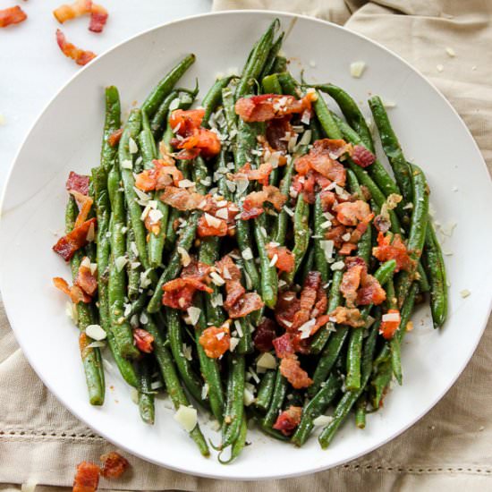 Green Beans with Tomato and Bacon