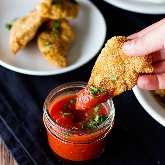 Baked Garlic Parmesan Chicken Strip