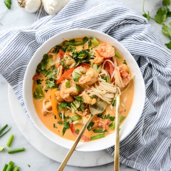 Thai Coconut Curry Shrimp Bowls