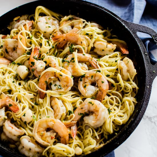 Brown Butter Shrimp Scallop Scampi