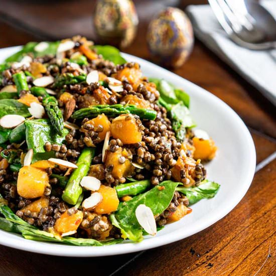 Lentil Salad with Squash and Asparagus