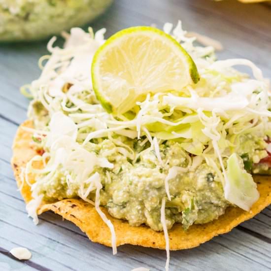 Guacamole Tostadas with Protein