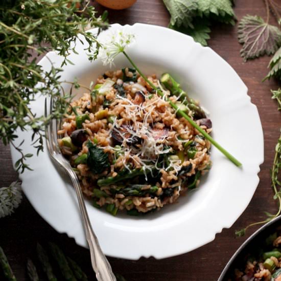 Spring Brown Rice Risotto
