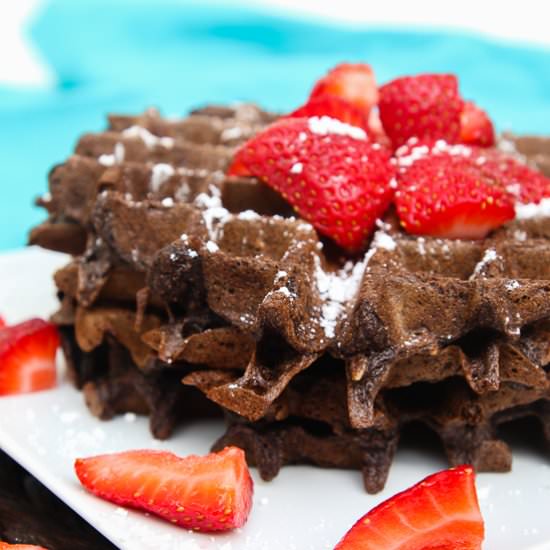 Double Chocolate Strawberry Waffles