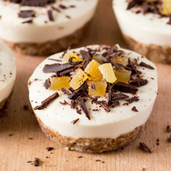 Vegan ginger cheesecakes