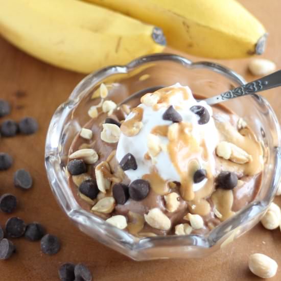 Chocolate PB Banana Soft-Serve