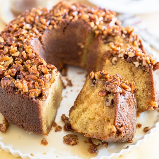 Maple Bourbon Walnut Cake