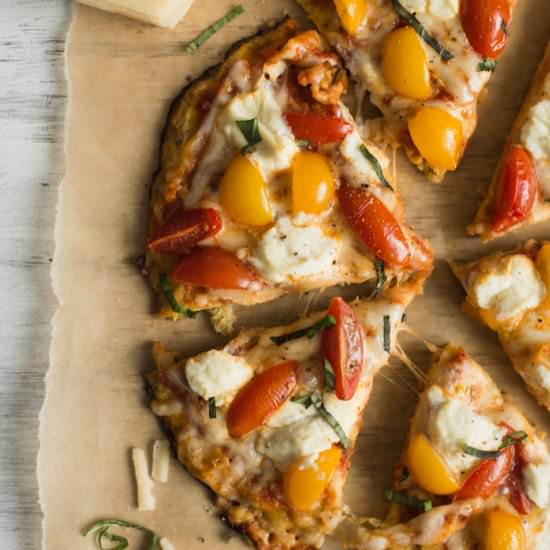 Three Cheese Plantain Crust Pizza
