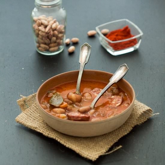 Balkan Bean Stew with Kielbasa
