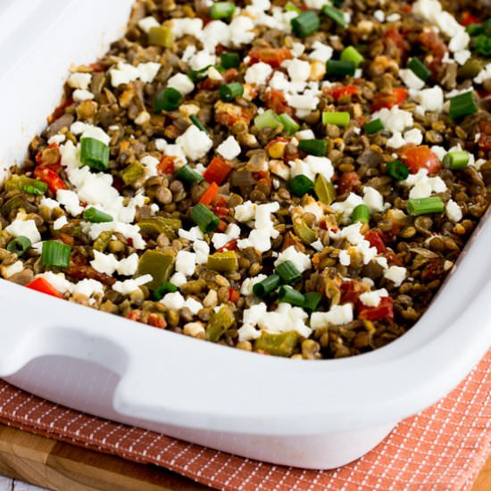 Slow Cooker Greek Lentil Casserole