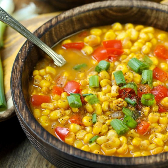 Smoky Black Pepper Corn Soup