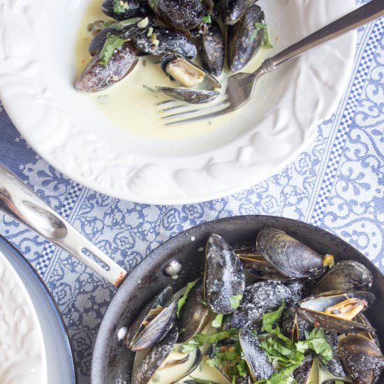 Saffron Cream Mussels