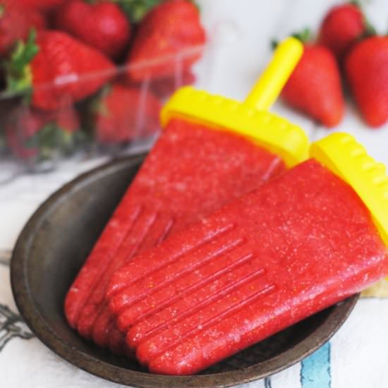 Strawberry Fruit Popsicles