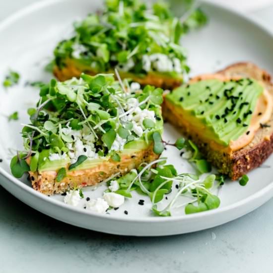 Spicy Hummus Avocado Toast