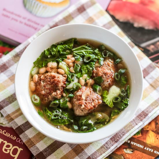 White Bean Soup with Meatballs