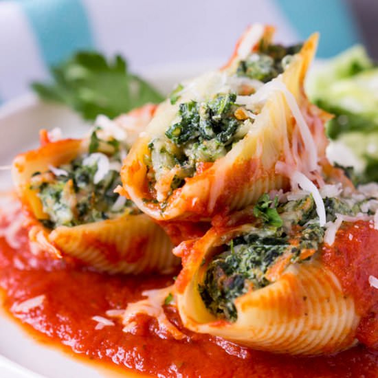 Spinach + Cheese Stuffed Shells