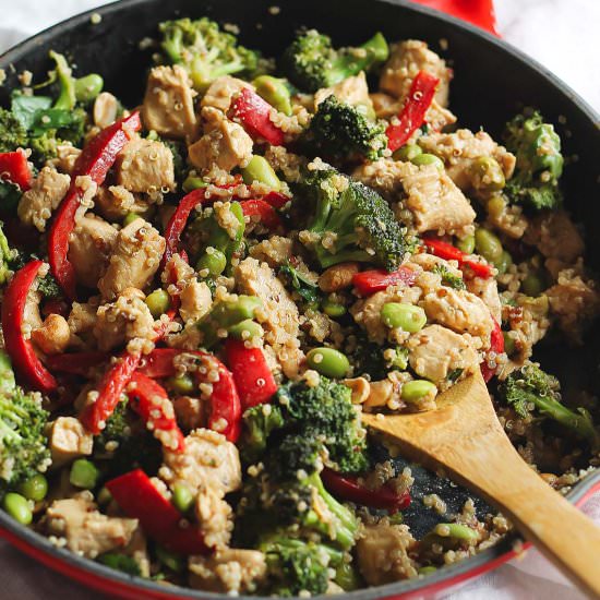 Thai Peanut Chicken Quinoa Stir-Fry