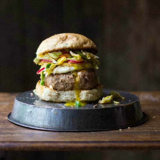 Asian Turkey Burgers with Kimchi