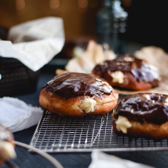 Chocolate Glazed Cream Filled Donut