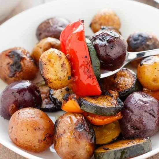 BBQ Potatoes with Veg Medley