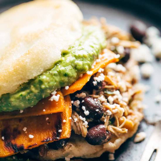 Carnitas and Sweet Potato Arepas