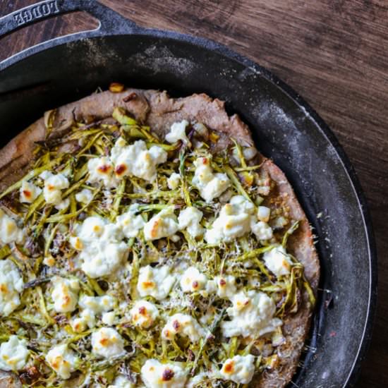 Asparagus & Ricotta Skillet Pizza