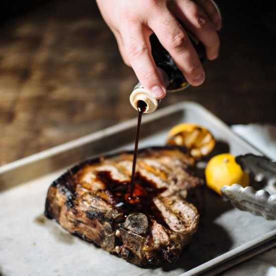 Pork Chops with Grilled Lemon