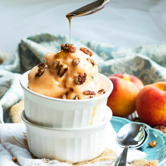 Peach Sherbet & Maple Pecans