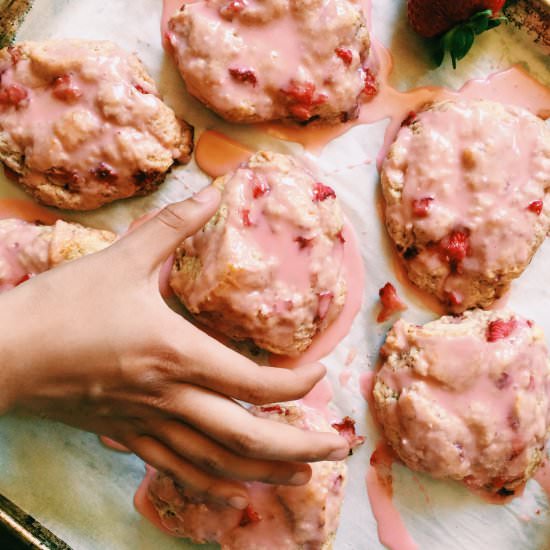 Fresh Strawberry Cream Scones