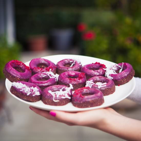 Raw Red Velvet Doughnuts