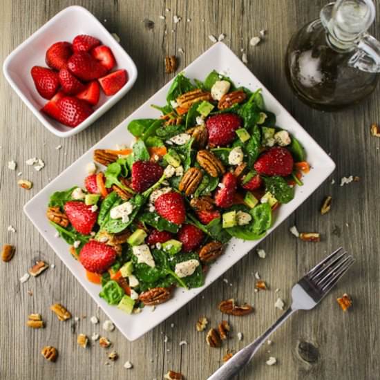 Strawberry Pecan and Feta Spinach